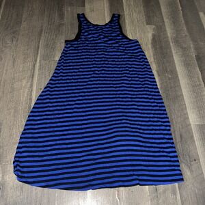 Old Navy Women's Dress XS Black Blue Striped Round neck Sleeveless